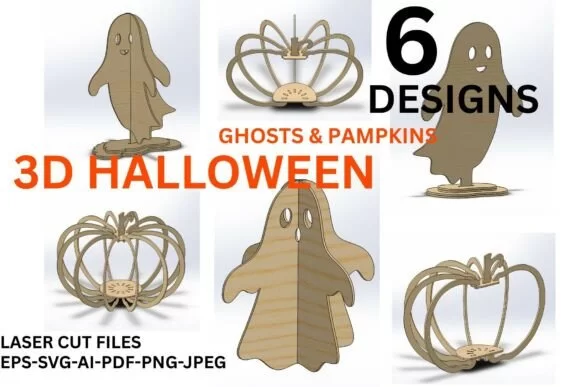 3D-Halloween-Ghosts-Pumpkins