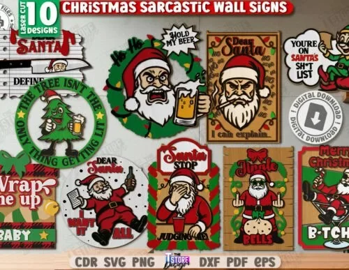 Christmas-Sarcastic-Wall-Signs