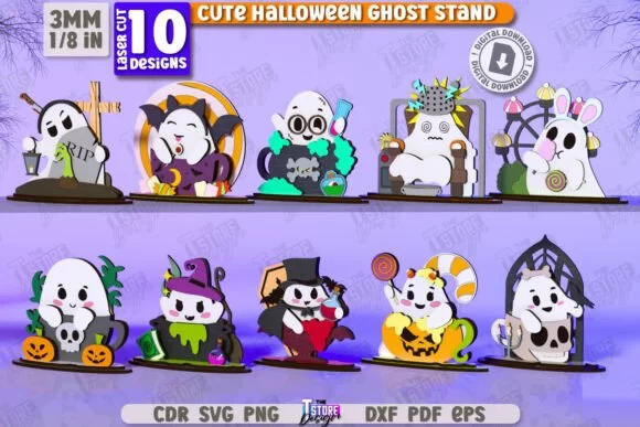 Cute Ghost Laser Creativo Digital