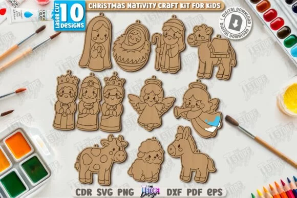 Paintable-Nativity-Ornaments