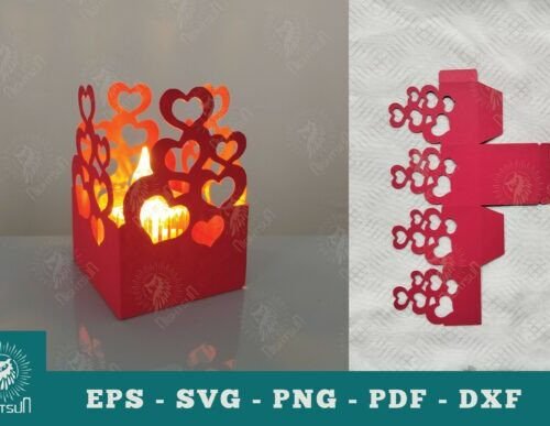 Heart Papercut Lantern SVG 128359490 Creativo Digital