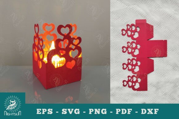 Heart Papercut Lantern SVG 128359490 Creativo Digital