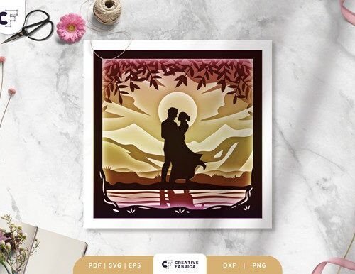 Valentines Couple 3D Shadow Box 38110924 Creativo Digital