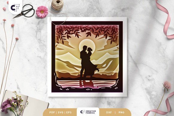 Valentines Couple 3D Shadow Box 38110924 Creativo Digital
