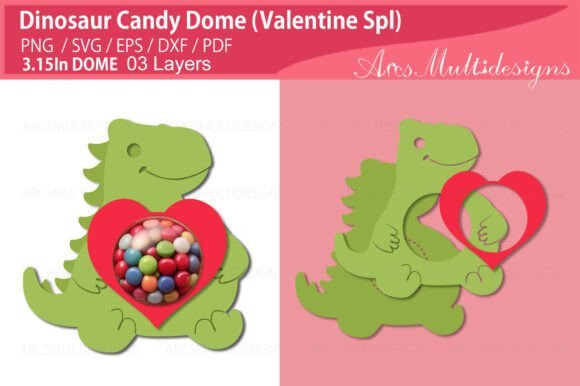 Cute Valentines Dinosaur Candy Dome 140482079 Creativo Digital