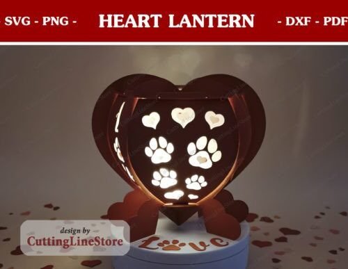 Dog Paw Valentine Lantern 89100404 Creativo Digital