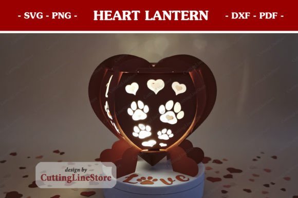 Dog Paw Valentine Lantern 89100404 Creativo Digital