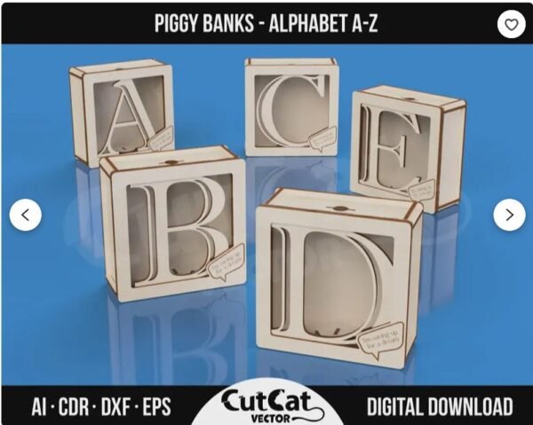 Hucha Alcancia Con Letras De La A La Z Creativo Digital