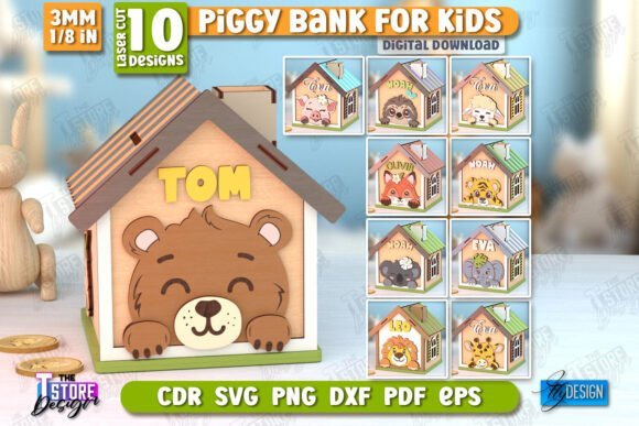 Paquete De Alcancia Personalizada Creativo Digital