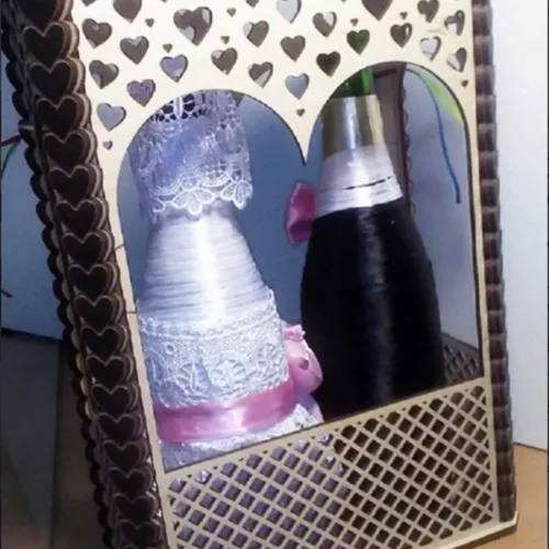 Caja De La Botella De Boda Creativo Digital