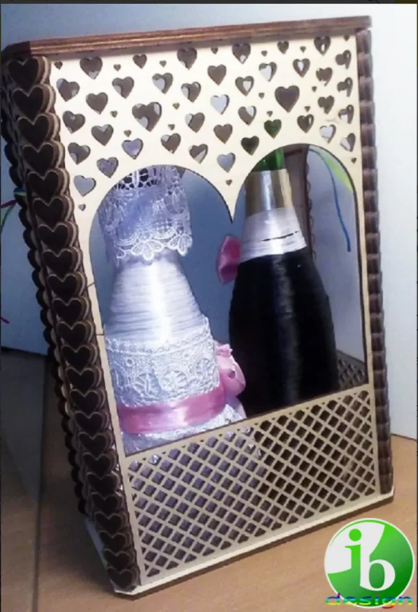 Caja De La Botella De Boda Creativo Digital