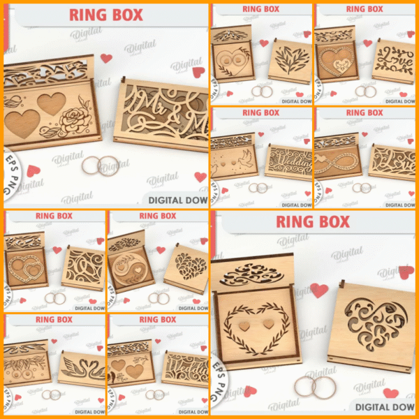 Cajas Para Anillos De Boda Creativo Digital