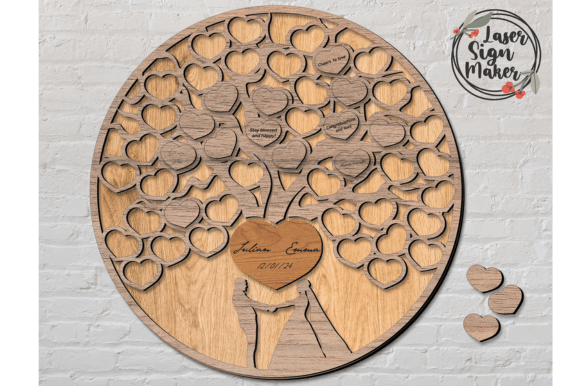 Libro De Visitas De Boda Arbol De Corazones Creativo Digital