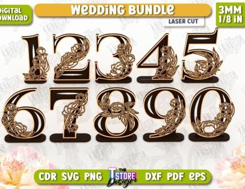 Numeros De Mesa De Boda Creativo Digital