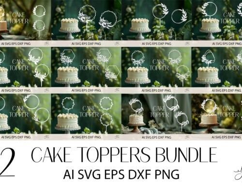 paquete-de-adornos-para-tarta-de-boda-creativo-digital Paquete De Adornos Para Tarta De Boda Creativo Digital