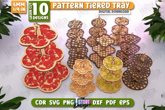 Paquete De Bandejas Escalonadas Con Patrones Creativo Digital