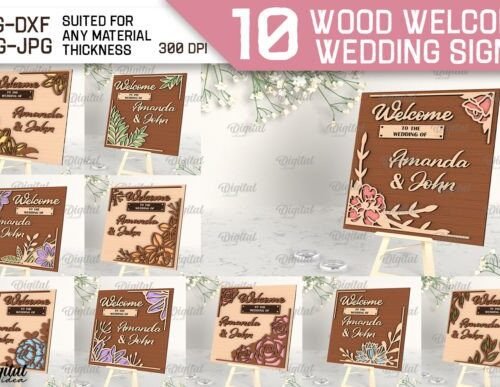 Paquete De Carteles De Bienvenida Para Boda Creativo Digital