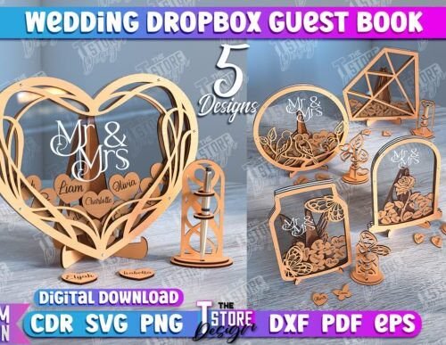 Paquete De Libro De Visitas Con Buzon Para Bodas 2 Creativo Digital