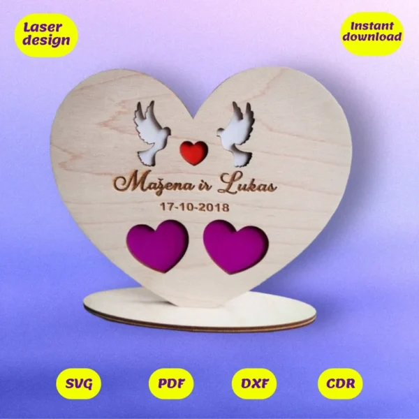 Soporte Corazon Pareja De Enamorados Creativo Digital