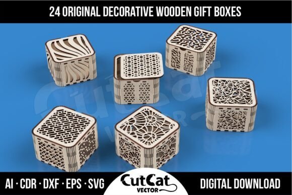 24 Cajas De Regalo Decorativas Originales Creativo Digital