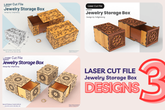 3 Disenos Caja De Almacenamiento De Joyas Creativo Digital