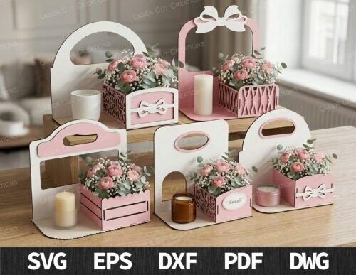 Flower Box Stand Bundle Laser 144145632 Creativo Digital