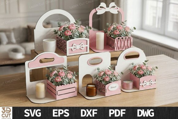 Flower Box Stand Bundle Laser 144145632 Creativo Digital