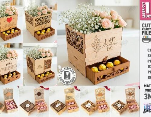 Flowers And Chocolate Box Laser 145019436 Creativo Digital
