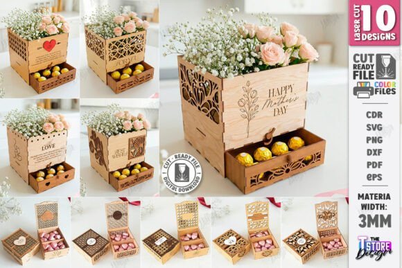 Flowers And Chocolate Box Laser 145019436 Creativo Digital