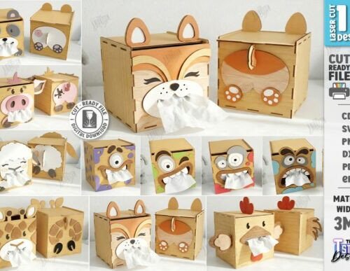 Funny Tissue Boxes Laser Cut 139038216 Creativo Digital