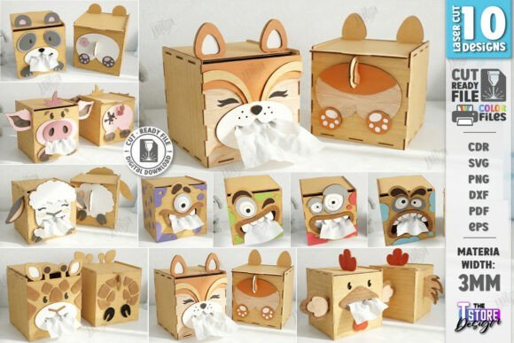 Funny Tissue Boxes Laser Cut 139038216 Creativo Digital