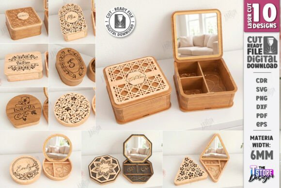 Jewelry Box With Mirror Laser 145579545 Creativo Digital