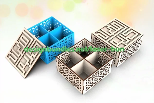 Caja Con Tapa De Caligrafia Creativo Digital