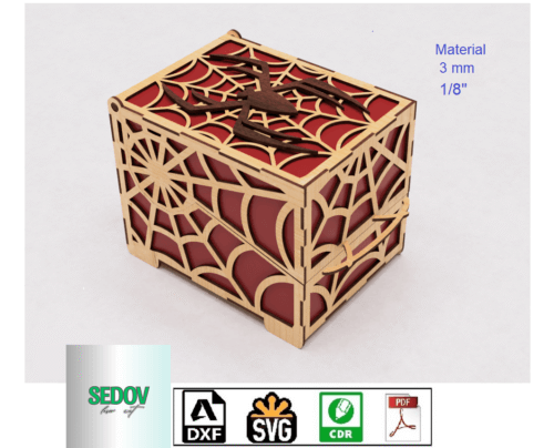 Caja Con Telaranas Y Una Arana Creativo Digital