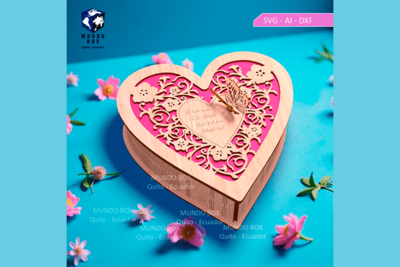 Caja Corazon Mariposa Creativo Digital