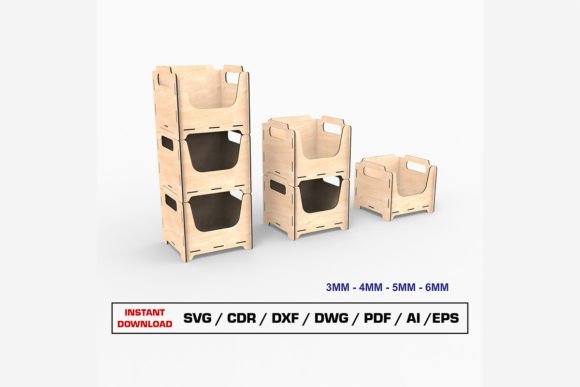 Caja De Almacenamiento Apilable Creativo Digital