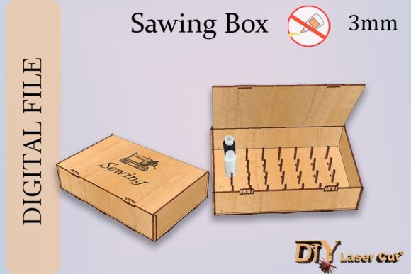 Caja De Almacenamiento De Carretes De Hilo Creativo Digital