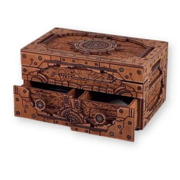 Caja De Almacenamiento De Tarjetas De Madera Creativo Digital