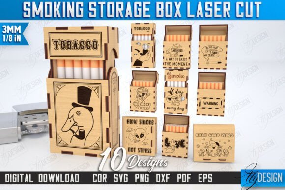 Caja De Almacenamiento Para Articulos Para Fumar Creativo Digital