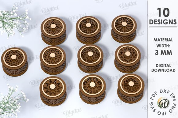 Caja De Baratijas Redonda Pequena Creativo Digital