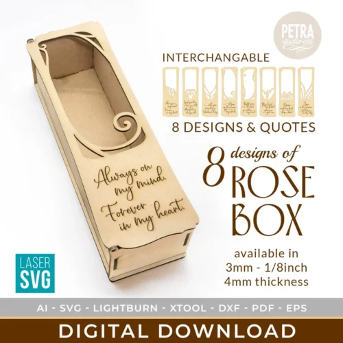 Caja De Flores De Rosa De San Valentin Creativo Digital