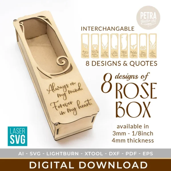 Caja De Flores De Rosa De San Valentin Creativo Digital