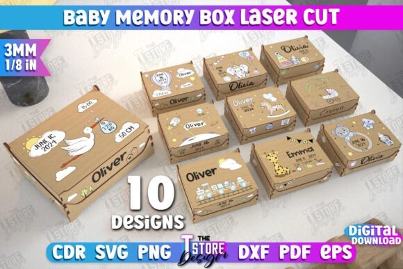 Paquete De Cajas De Recuerdos Para Bebes Personalizadas 3 Creativo Digital