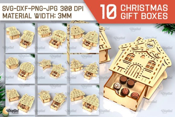 Paquete De Cajas De Regalo De Navidad Creativo Digital