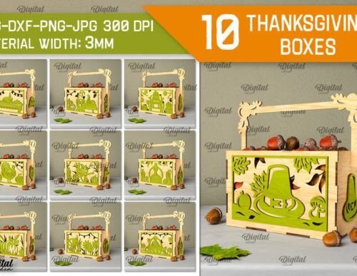 Paquete De Cajas Para Accion De Gracias Creativo Digital