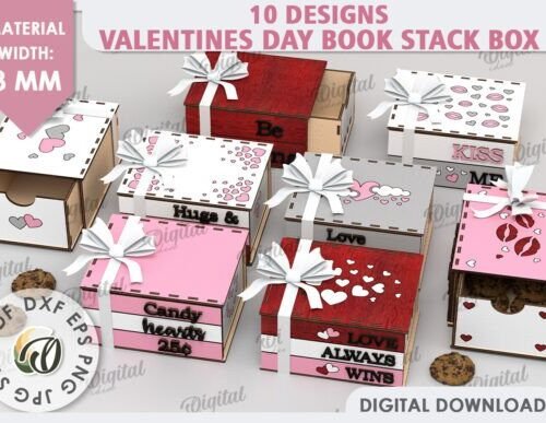 Paquete De Cajas Para El Dia De San Valentin Creativo Digital