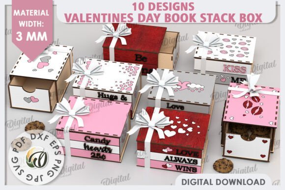 Paquete De Cajas Para El Dia De San Valentin Creativo Digital