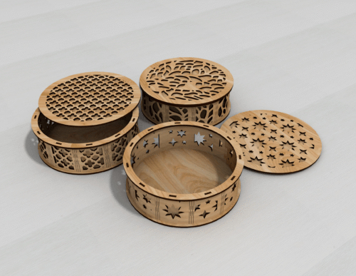 Paquete De Cajas Redondas Creativo Digital