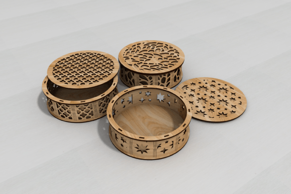 Paquete De Cajas Redondas Creativo Digital