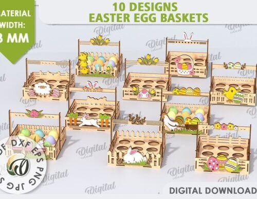 Paquete De Cestas De Huevos De Pascua Creativo Digital